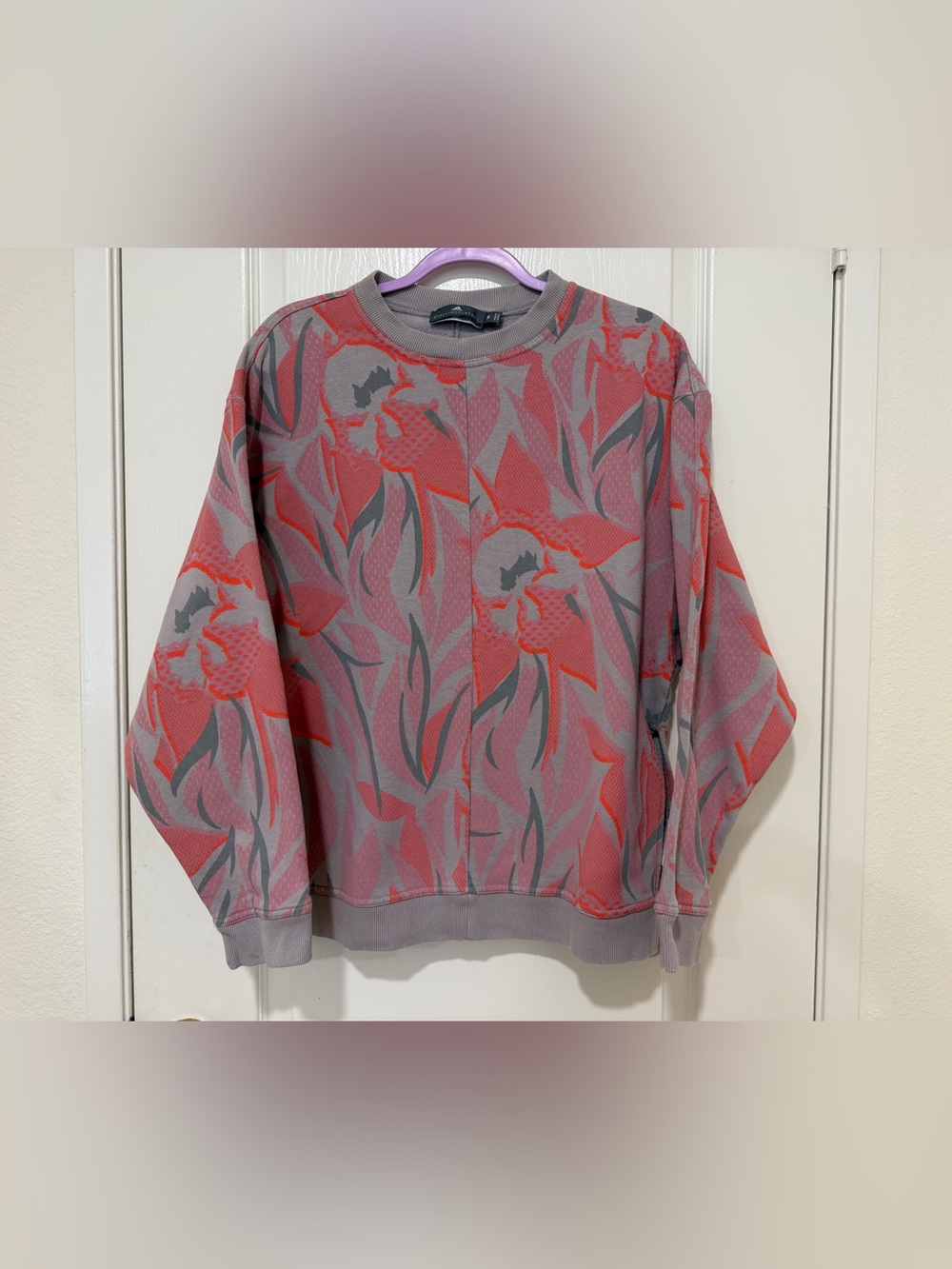 Adidas by Stella McCartney Floral Crewneck Sweatshirt Zip Sleeve Vent Medium